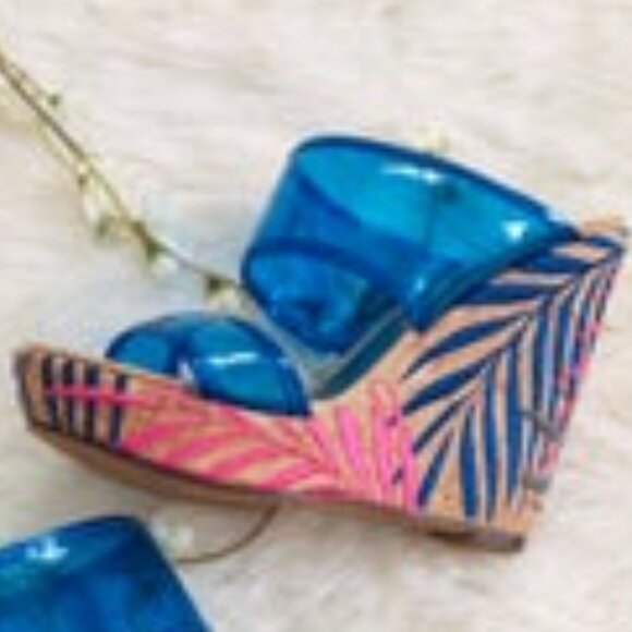Naughty Monkey Palmetto Platform Wedges Sandals Blue strap  💥NWT!🆕FAST😮‍💨⚡🚚 - Picture 4 of 6